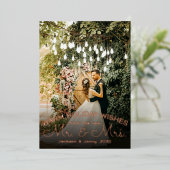 新夫婦からのクリスマスウィッシュ - 新婚2人写真 箔シーズンカード (立ち正面)