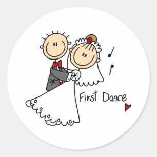 新夫婦の最初のダンスステッカー ラウンドシール