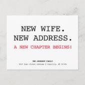 新妻アドレスシンプルミニマリスト移動 案内ポストカード (正面)