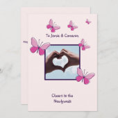 新婚おめでとうカードへのシックな応援 招待状 (正面/裏面)