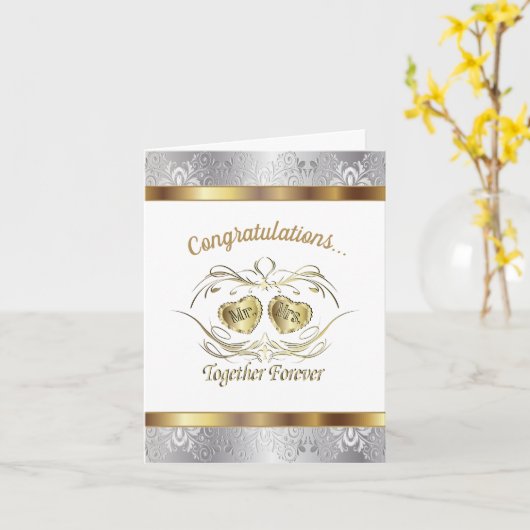 新婚おめでとう　ご結婚おめでとうございます カード (黄色い花)