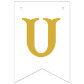 「新婚おめでとう」ゴールドマゼンタハート バンティングフラッグ (第3の旗)