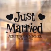 新婚おめでとう!ハートの結婚式カーウィンドウクリング ウィンドウサイン (シート2)