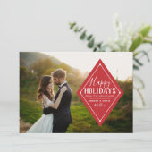 新婚おめでとう ホリデーズ ダイヤモンド フォト カード (スタンド正面)