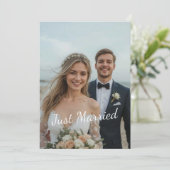 新婚おめでとう 上品な結婚式写真のお知らせ 招待状 (スタンド正面)