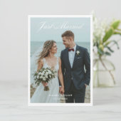 新婚おめでとう　上品な結婚式写真のお知らせ 招待状 (スタンド正面)