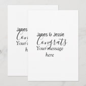 新婚おめでとう 名前入り メッセージ ウェディング 新郎新婦 招待状 (正面/裏面)