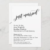 新婚おめでとう!豪華なスクリプトで飾る結婚式後のお祝い 招待状 (正面/裏面)