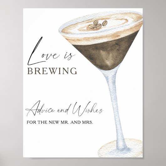 新婚さんへのコーヒーのアドバイスとお祝いの言葉 ポスター (正面)
