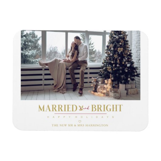 新婚さんメリークリスマス マグネット (横)