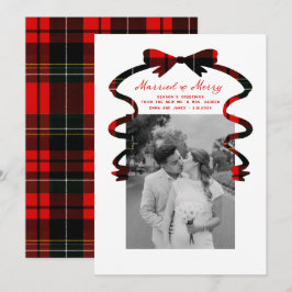 新婚さんメリークリスマス リボン 写真 シーズンカード