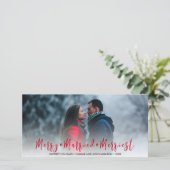 新婚たった今結婚しましたクリスマスホリデーフォト シーズンカード (スタンド正面)