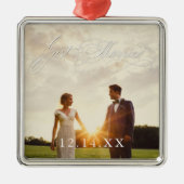 新婚たった今結婚しました結婚オーナメント メタルオーナメント (正面)