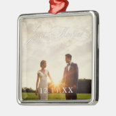 新婚たった今結婚しました結婚オーナメント メタルオーナメント (左)