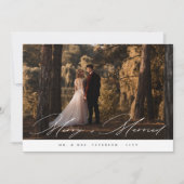 新婚たった今結婚しました結婚クリスマスの写真 シーズンカード (正面)