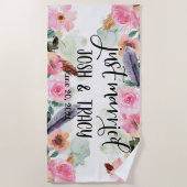 新婚です、ウェディング小道具、ウェディングフォトプロップス ビーチタオル (正面)