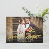 新婚で明メリーるい写真クリスマスホリデー 招待状 (スタンド正面)