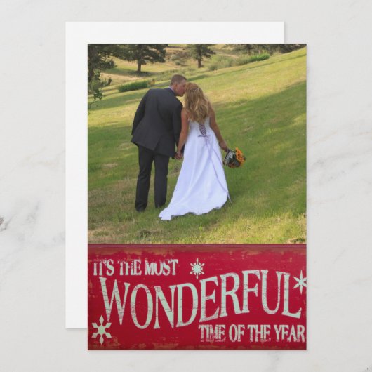 新婚で最も素晴らしい時間のテンプレートクリスマス 招待状 (正面/裏面)