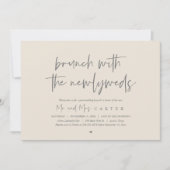 新婚とブランチ、ポスト結婚のグレークリーム 招待状 (正面)