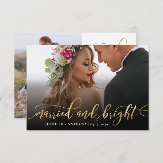 新婚と明結婚したるい写真クリスマスカード (正面/裏面)