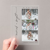 新婚と明結婚したるい初めてのクリスマス写真 アクリル招待状 (インサイチュ (ポータブル))