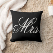 新婚のお嫁さんタイポグラフィ白黒 クッション (ブランケット)
