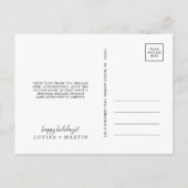 新婚のお礼を楽しんでミニマリスト シーズンポストカード (裏面)