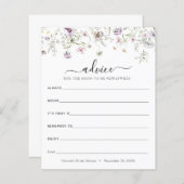 新婚のためのデリケートな紫色のワイルドフラワーアドバイス (正面/裏面)