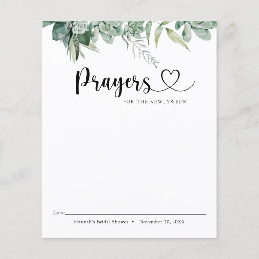 新婚のための多肉性とユーカリ祈りの言葉 (正面)