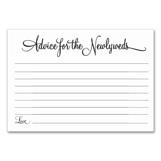 新婚のアドバイス テーブルナンバー (正面)