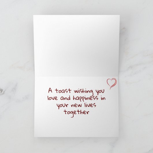 **新婚のカードに乾杯** カード (内部)