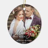 新婚のクリスマスおめでとう セラミックオーナメント (左)