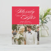 新婚のクリスマス写真の後、楽しく続く シーズンカード (スタンド正面)