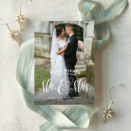 新婚のクリスマス写真　ミスター＆ミセス シーズンカード