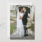 新婚のクリスマス写真　ミスター＆ミセス シーズンカード (正面)