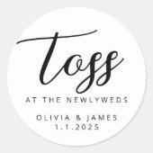 新婚のステッカーに投げ付ける ラウンドシール (正面)