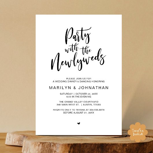 新婚のディナー素朴に結婚パーティー 招待状