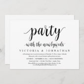 新婚のパーティーと一緒結婚に駆け落ちディナー 招待状 (正面/裏面)