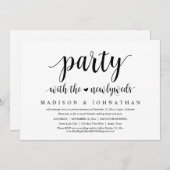新婚のパーティーと一緒結婚に駆け落ちディナー 招待状 (正面/裏面)