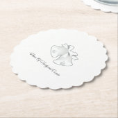 新婚のベル結婚ズホワイトのパーソナライズ ペーパーコースター (アングル)