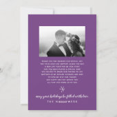 新婚のホリデーハンドドロー |紫 | 3 – 写真 シーズンカード (裏面)