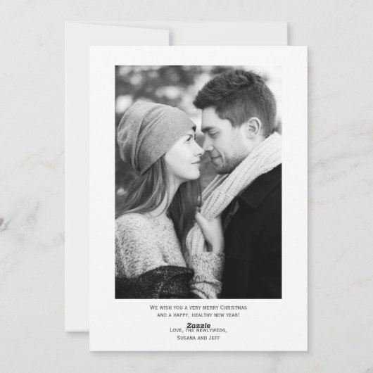 新婚のミスター・カードとしての最初のクリスマス シーズンカード (裏面)