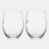 新婚のミスター&ミセス ステムなしワイングラス (左)