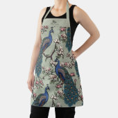 新婚のミスター＆ミセス フローラル ピーコック セージグリーン エプロン (インサイチュ)
