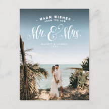 新婚のミセス・アンド・ミセス・ホリデーの写真はがき