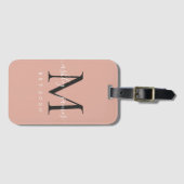 新婚のミセス・ブラック・モノグラム氏は埃っぽいピンクの名前を名乗る ラゲッジタグ (正面横)