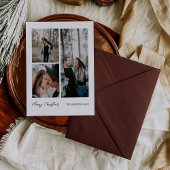 新婚のミニマル写真クリスマスカード 招待状