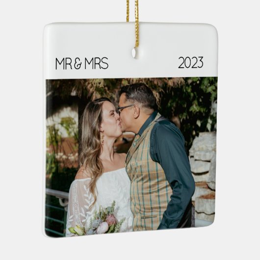 新婚の写真クリスマスセラミックのお名前 セラミックオーナメント (右)