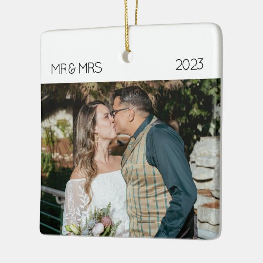 新婚の写真クリスマスセラミックのお名前 セラミックオーナメント (左)