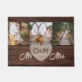 新婚の写真歓迎ニューホームMr. 素朴. ドアマット (正面)